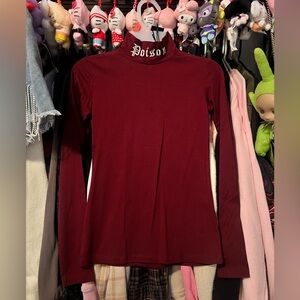 NWT Dollskill Current Mood Maroon Long Sleeve Turtle Neck